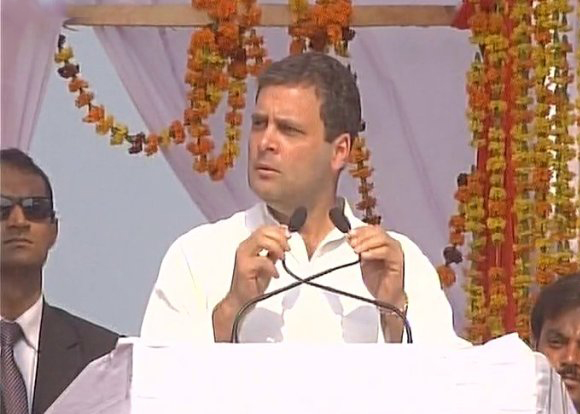 Rahul gandhi attacked PM Modi on waiving off farmers' loans