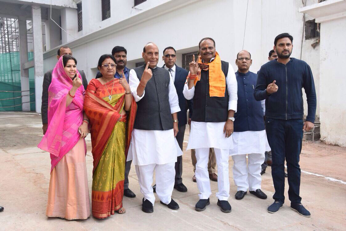 Union Home Minister Rajnath Singh cast his vote