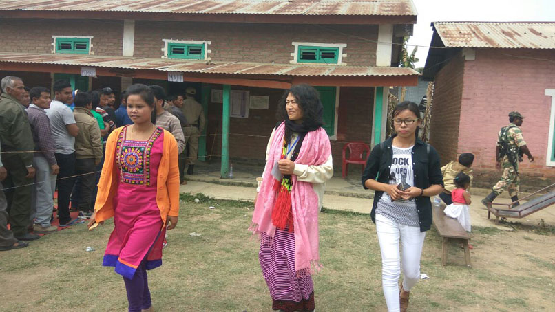 Irom Chanu Sharmila visited the polling booth in Manipur's Khangabok