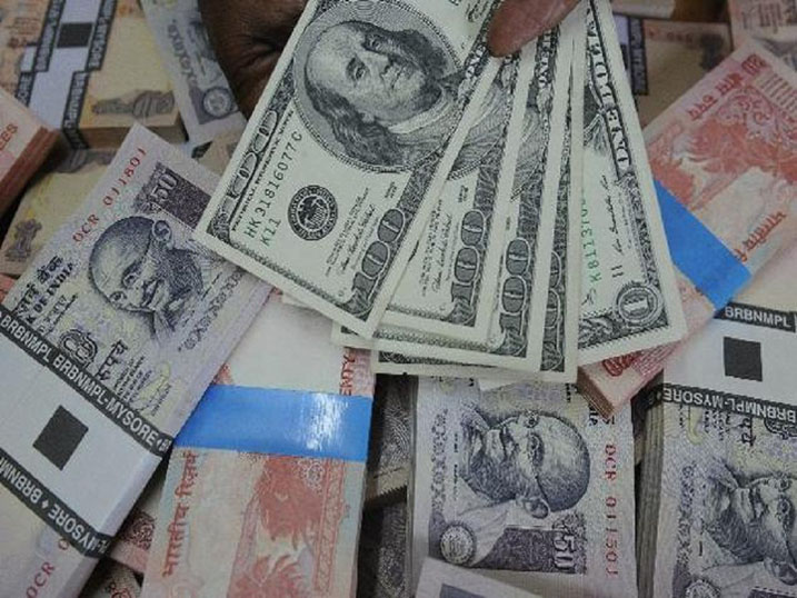Rupee gains by 42 paise 
