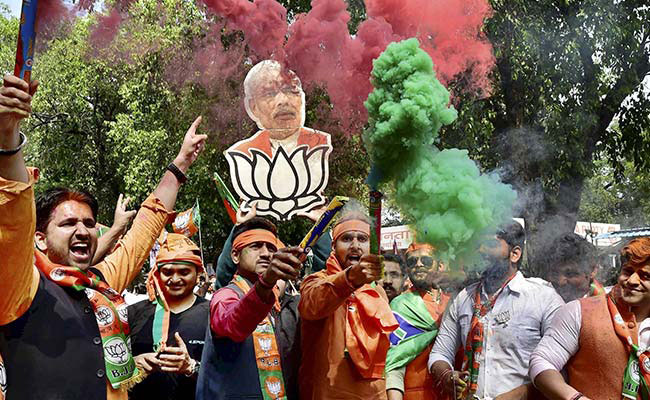 BJP celebration after the polls result