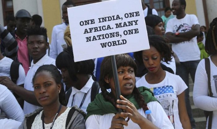African nationalists protest condemning the attack