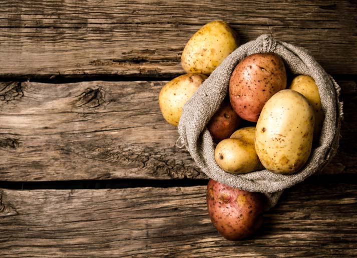 Potatoes contains vitamin B6, vitamin C and iron