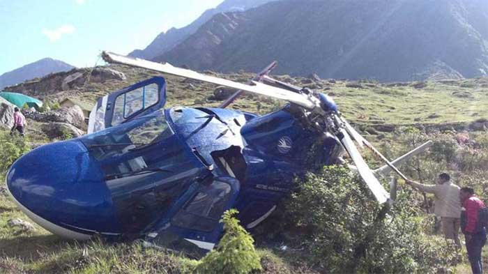 Chopper carrying pilgrims crashed soon after take-off in Badrinath 
