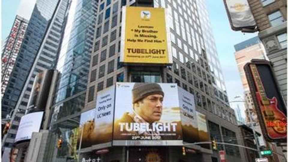 A poster of Salman Khan’s Tubelight at Times Square