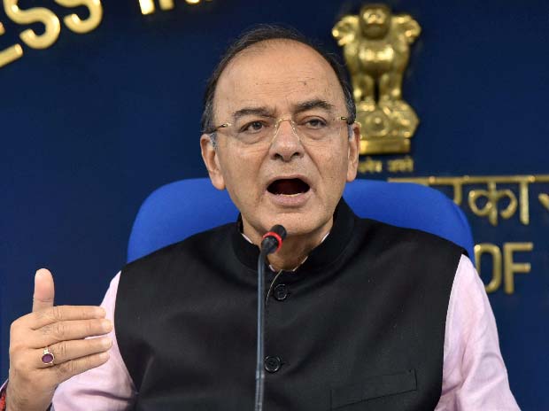 Finance Minister Arun Jaitley briefs a press conference after a Cabinet meeting in New Delhi
