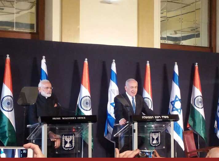 Prime Minister Narendra Modi and his Israeli counterpart Benjamin Netanyahu 