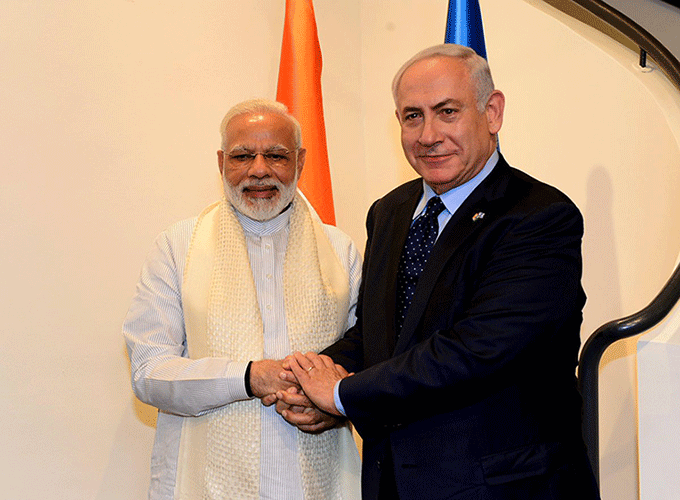Prime Minister Narendra Modi  and Prime Minister  Benjamin Netanyahu