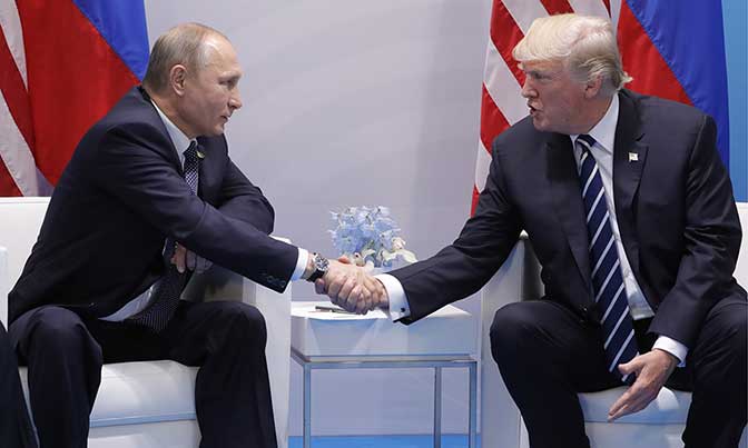 US President Donald Trump and Russian President Vladimir Putin 