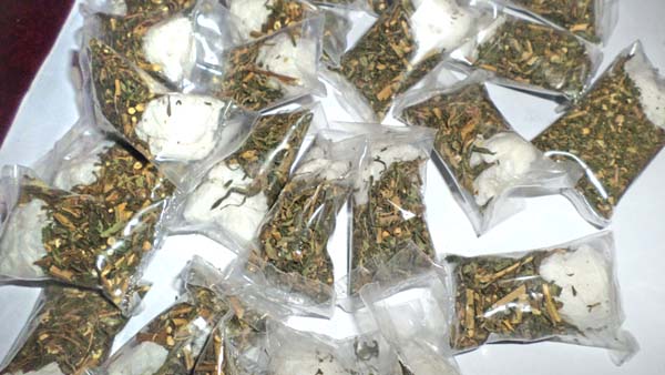 A view of Ganja seized in packets 