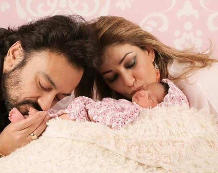Adnan Sami with his wife and daughter 