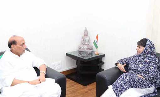 J&K CM Mehbooba Mufti meets  Home Minister Rajnath Singh 