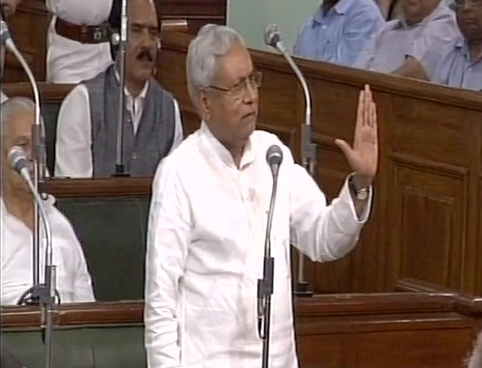 Bihar CM Nitish Kumar speaking in state Legislative Assembly