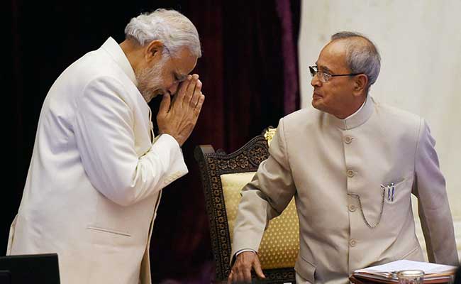 Prime Minister Narendra Modi  and Former President Pranab Mukherjee