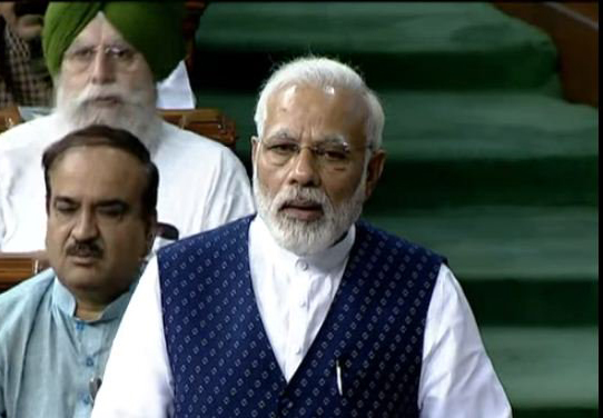 Prime Minister Narendra Modi addressing in Lok Sabha