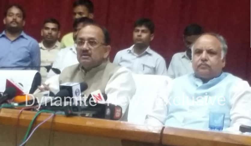 Uttar Pradesh Health Minister Siddharth Nath Singh in a Press Conference 