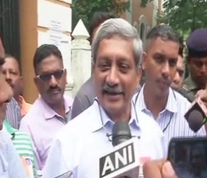 Goa Chief Minister Manohar Parrikar speaking to media after his victory 