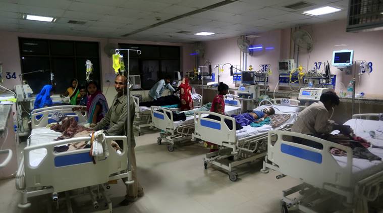 A large number of children admited at ICU for encephalitis treatment