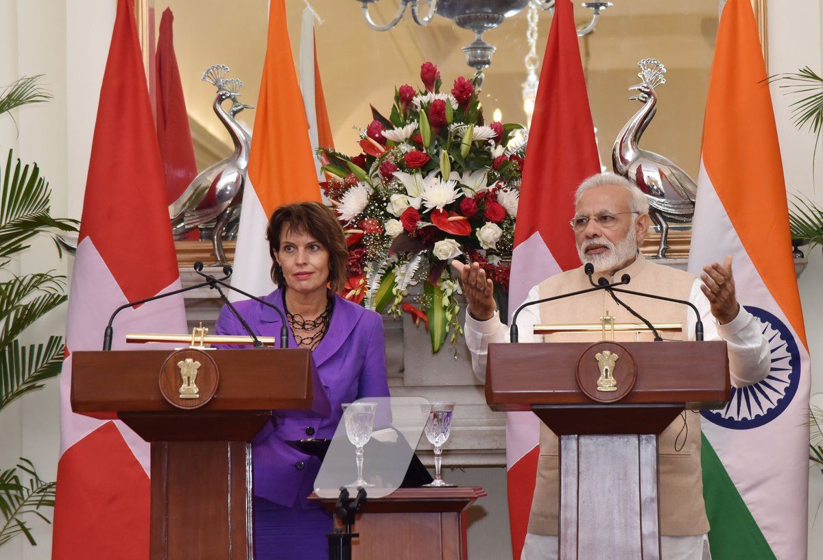  Prime Minister Narendra Modi and Swiss President Doris Leuthard addressing at press joint statement