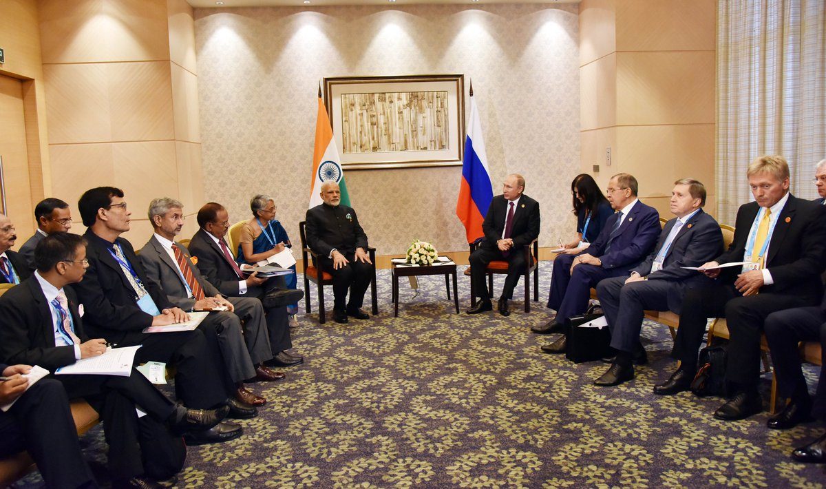  PM Modi meets Russian President Putin