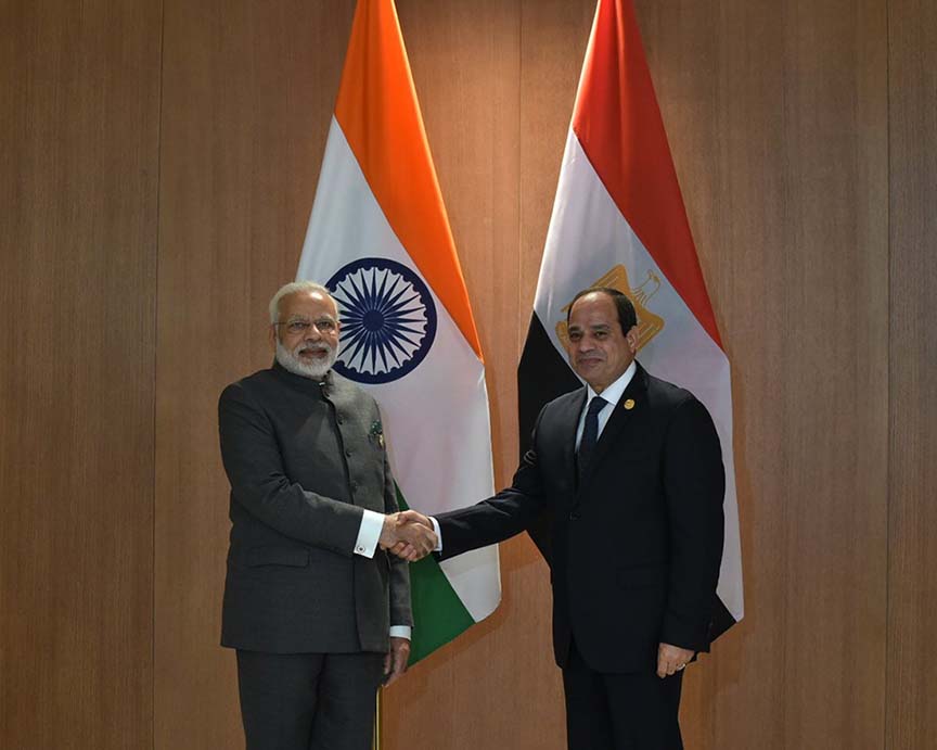 Prime Minister Narendra Modi meets Egyptian President Abdel Fattah el-Sisi 