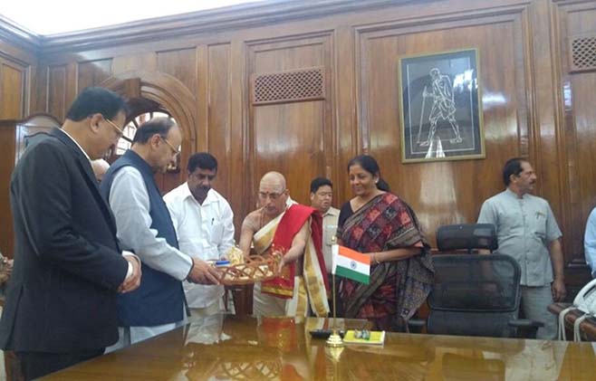  Nirmala Sitharaman takes charge as the defence ministry