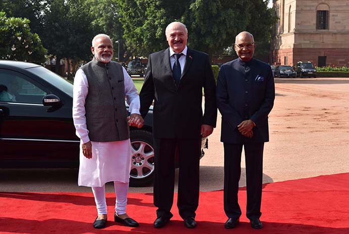 President of Belarus with PM Narendra Modi and President Kovind