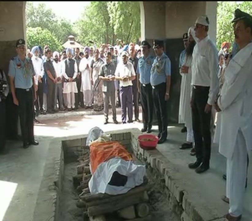 Last rites of Marshal of Indian Air Force Arjan Singh underway at Delhi’s Brar Square