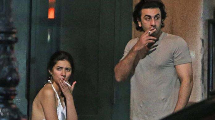 Bollywood actor Ranbir Kapoor and Pakistani actress Mahira Khan spotted smoking 