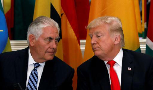 Secretary of State Rex Tillerson and President Donald Trump 