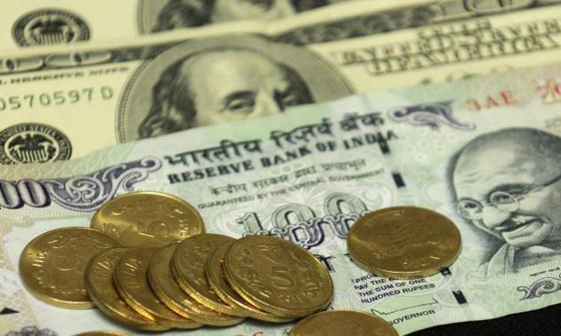 Rupee gains 25 paise to 64.68