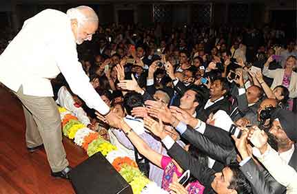 Narendra Modi Shaking Hand With Public