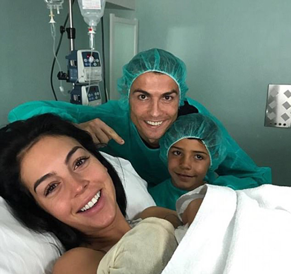 Real Madrid star striker Cristiano Ronaldo has become a proud father