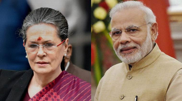 Prime Minister Narendra Modi and Congress President Sonia Gandhi