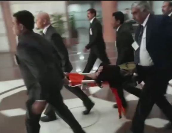 Union Minister of State for Agriculture Krishna Raj while taking her to the hospital