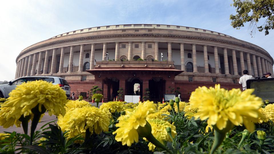A view of Parliament House in New Delhi