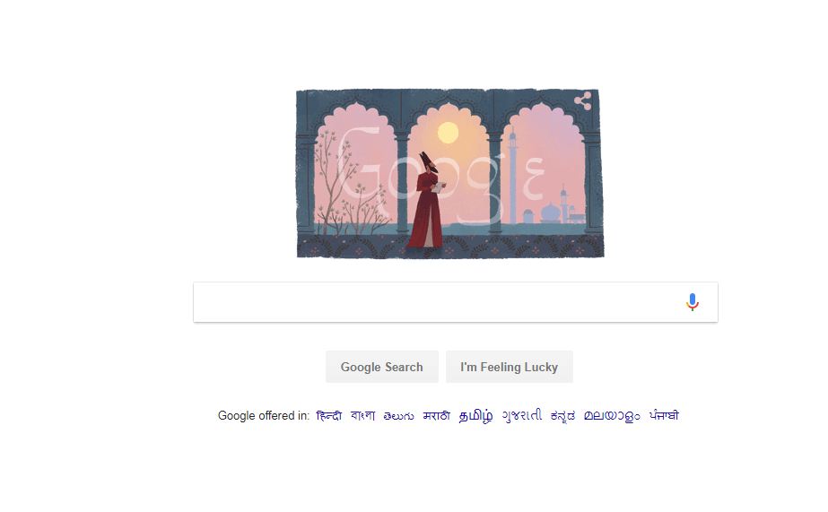 Google doodle to one of Urdu literature's most iconic poets, Mirza Asadullah Baig Khan