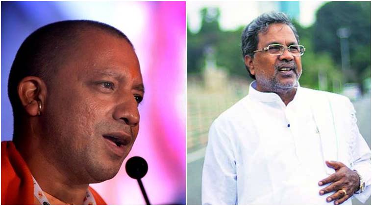  Uttar Pradesh Chief Minister Yogi Adityanath and Karnataka counterpart Siddaramaiah