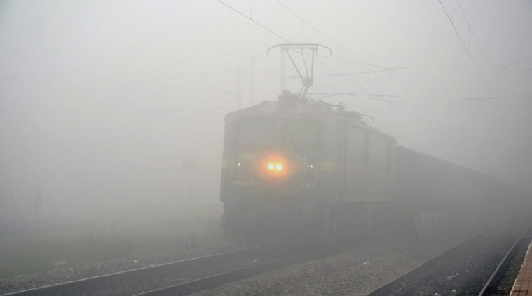 Train in fog