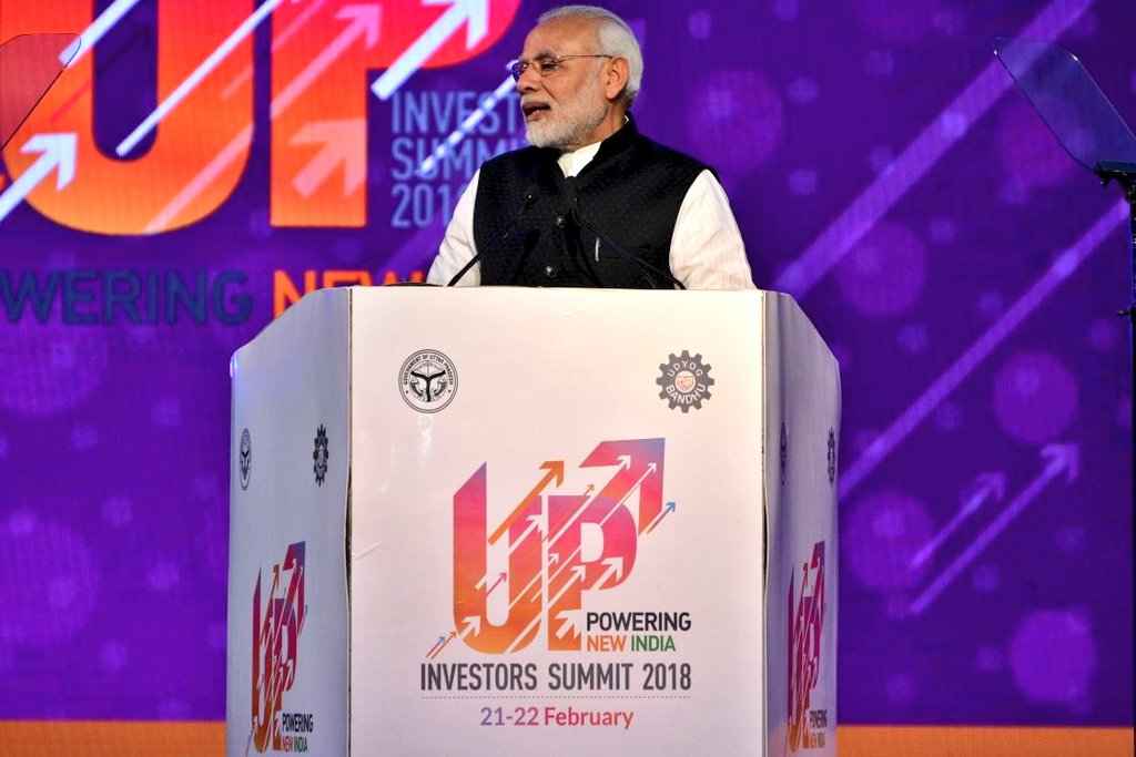 Prime Minister Narendra Modi addressing UP Investor Summit  