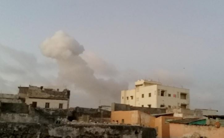 Smoke rises after car bombs explode in Mogadishu