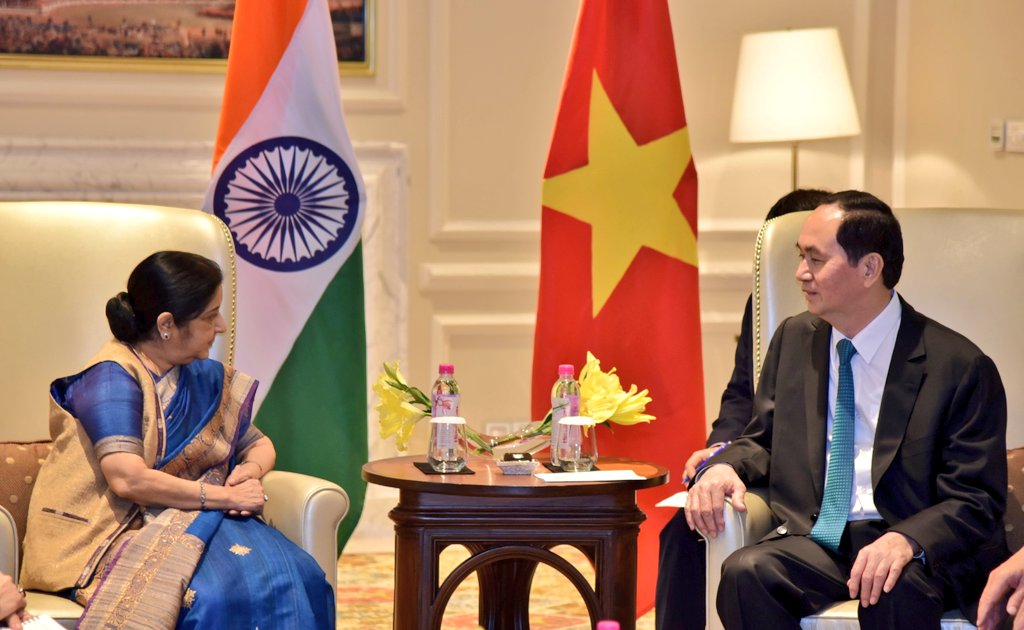 Sushma Swaraj meets Vietnamese President Tran Dai Quang