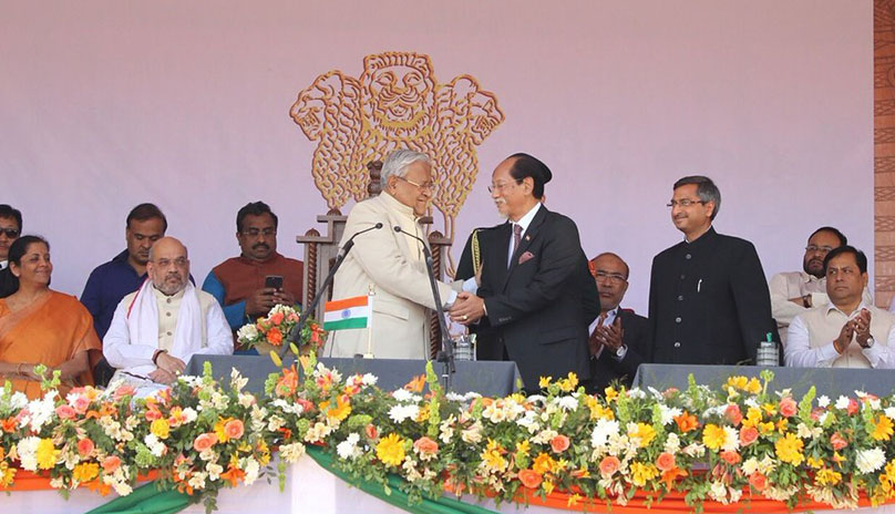 Neiphiu Rio sworn-in as the Chief Minister of Nagaland in Kohima 
