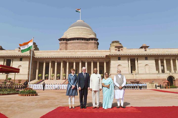 German President with Indian President Ramnath Kovind and Prime Minister Narendra Modi 