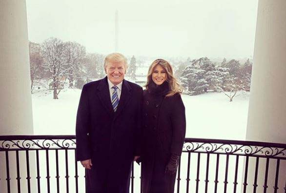 Melania Trump with her husband Donald Trump in White House