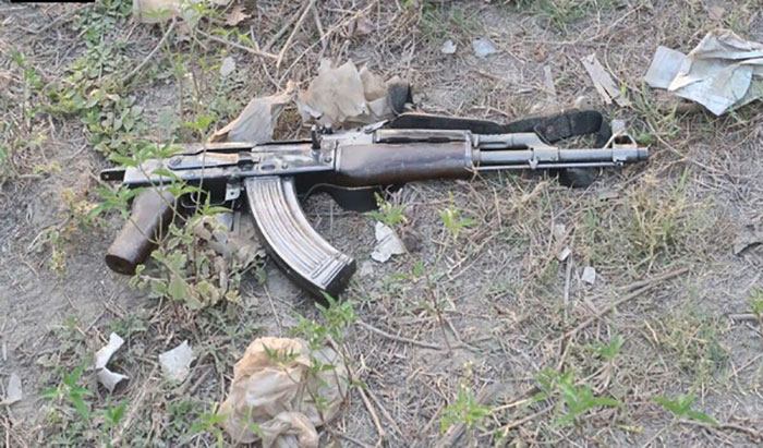 AK-47 confiscated from the spot 