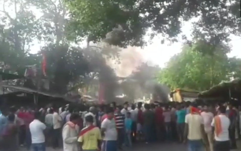 Locals in Kargahar area of Bihar's Rohtas are protesting