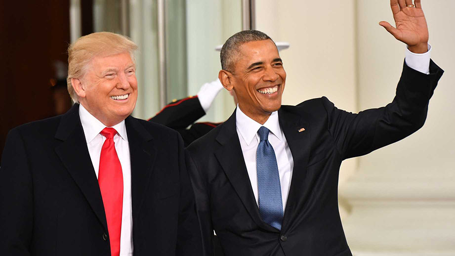 US President Donald Trump with Barack Obama (File Photo)