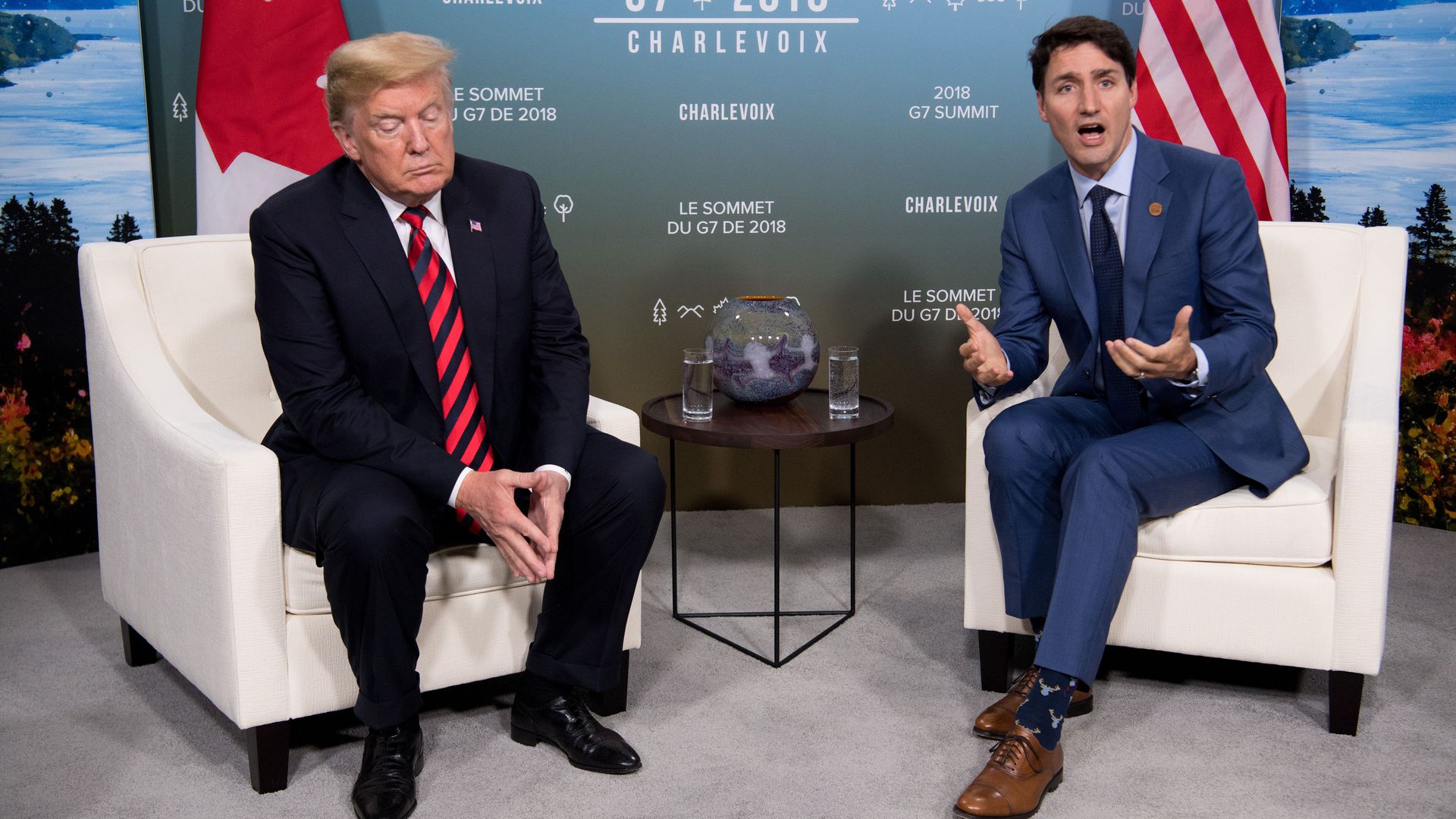  United States President Donald Trump and Canadian Prime Minister Justin Trudeau
