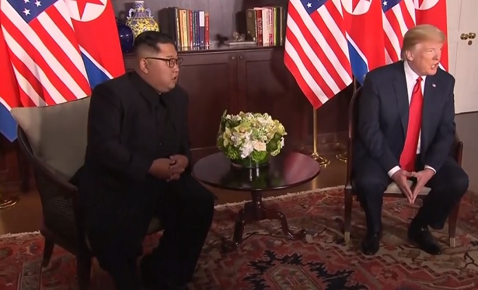 US President Donald Trump meets North Korean leader Kim Jong Un
